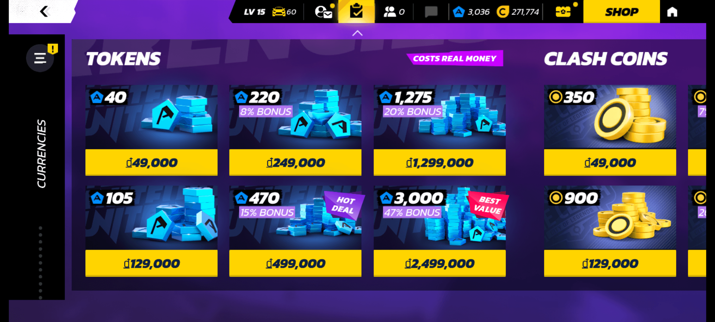 Token 1 loại tiền tệ Mạnh trong game Apshalt Legends Unite mà người chơi phải bỏ tiền thật ra mua